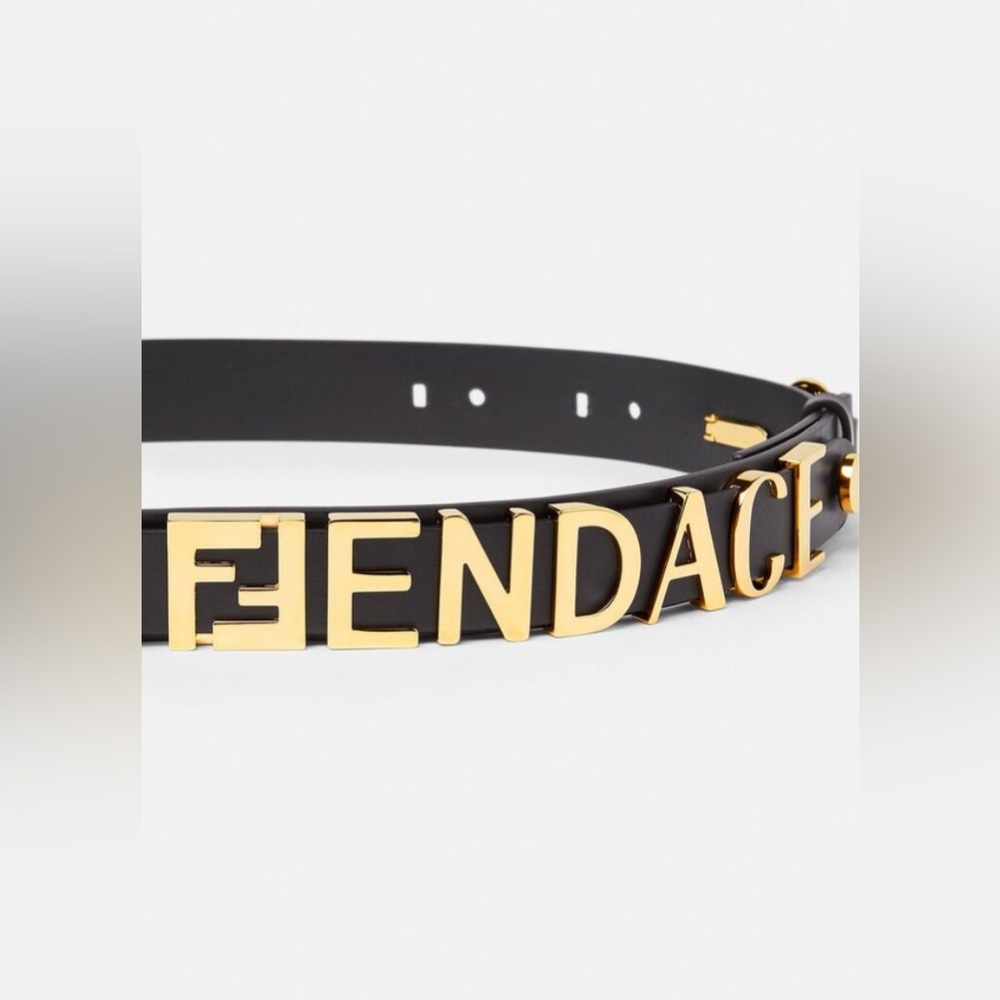 VERSACE X FENDI Calfskin Fendace Logo Belt - Picture 7 of 9